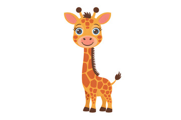 Adorable Baby Giraffe Illustration: A Cute Cartoon Giraffe