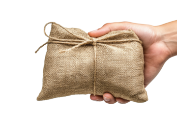 Donation Sack in Human Hand