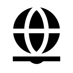 globe glyph  vector flat icon