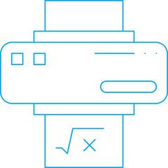 Print Math Sheet single vector illustration icon