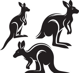 Stylized Kangaroo Silhouette Vector Illustration