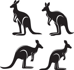 Stylized Kangaroo Silhouette Vector Illustration