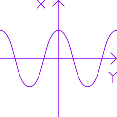 Cosine Graph single vector illustration icon