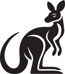 Stylized Kangaroo Silhouette Vector Illustration