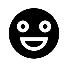 grin glyph  vector flat icon