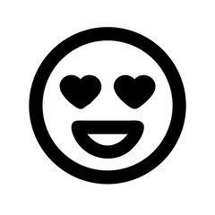 grin hearts glyph  vector flat icon