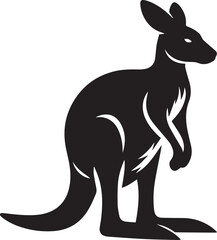 Stylized Kangaroo Silhouette Vector Illustration