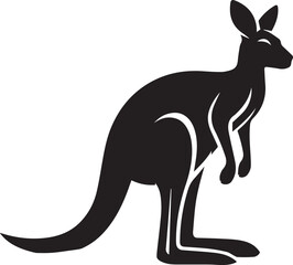 Stylized Kangaroo Silhouette Vector Illustration