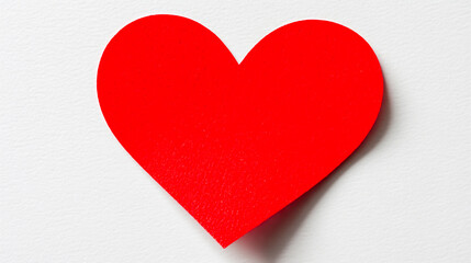 Obraz premium Isolated Red Heart-Shaped Sticker on White Background - Romantic Love Symbol, Valentine’s Day Decoration.
