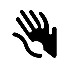 hand glyph  vector flat icon