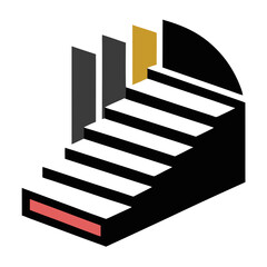 "Book Stairs Logo Icon Design for Education, Knowledge, and Growth Themes"
