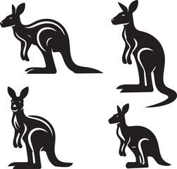 Stylized Kangaroo Silhouette Vector Illustration