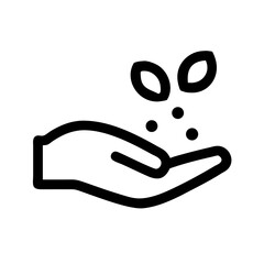 hand holding seeding  vector flat icon