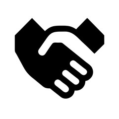 handshake glyph  vector flat icon