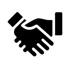 handshake glyph  vector flat icon