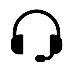 headset glyph  vector flat icon