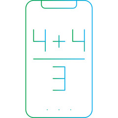 Studying Math on Mobile single vector illustration icon