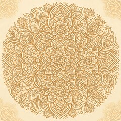 Floral mandala pattern with intricate Indian  