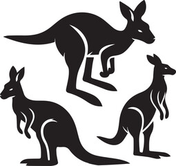 Stylized Kangaroo Silhouette Vector Illustration
