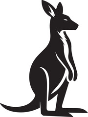 Stylized Kangaroo Silhouette Vector Illustration
