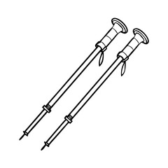 trekking poles icon, trekking poles vector illustration-simple illustration of trekking poles, perfect for trekking poles logos and icons