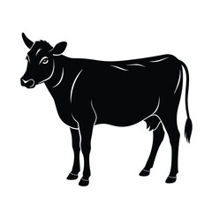 silhouette of a cow