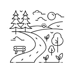 nature trail icon, nature trail vector illustration-simple illustration of nature trail, perfect for nature trail logos and icons