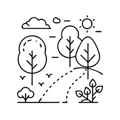 nature trail icon, nature trail vector illustration-simple illustration of nature trail, perfect for nature trail logos and icons