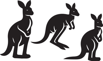 Stylized Kangaroo Silhouette Vector Illustration