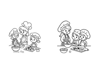 Happy Family Cooking together