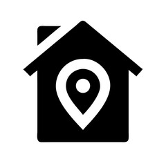 home location alt glyph  vector flat icon
