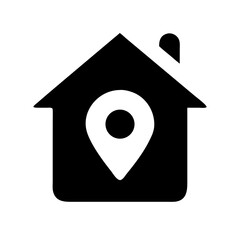 home location alt glyph  vector flat icon