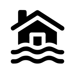 house flood  vector flat icon