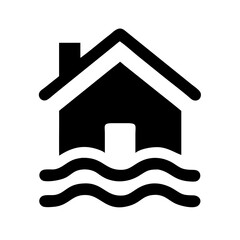 house flood glyph  vector flat icon