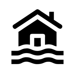 house flood glyph  vector flat icon