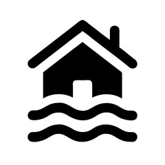 house flood glyph  vector flat icon