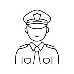 police officer icon, police officer vector illustration-simple illustration of police officer, perfect for police officer logos and icons