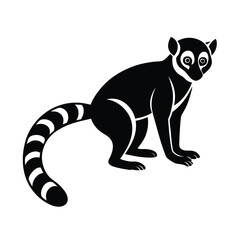 lemur silhouette on white background
