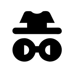 incognito glyph  vector flat icon