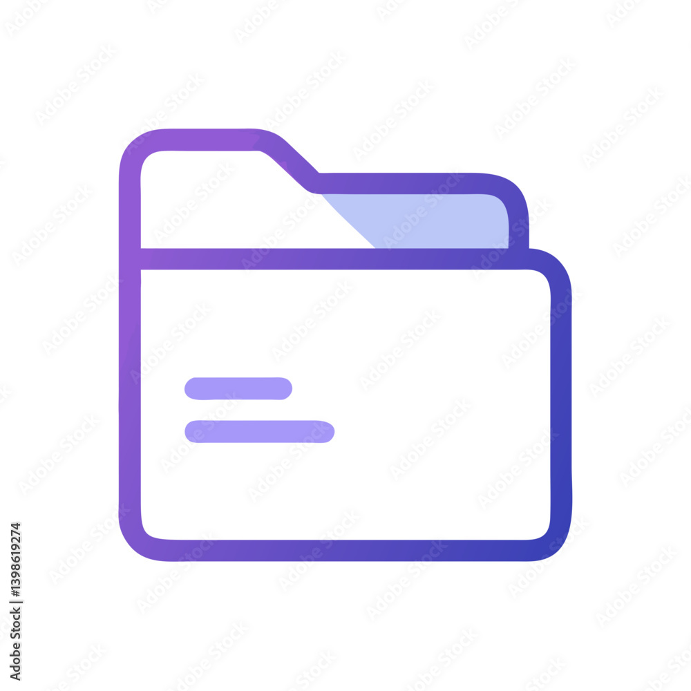 Poster folder icon for file management, organization, and digital storage systems