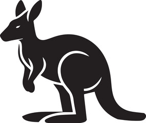 Stylized Kangaroo Silhouette Vector Illustration
