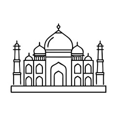 taj mahal icon, taj mahal vector illustration-simple illustration of taj mahal, perfect for taj mahal logos and icons
