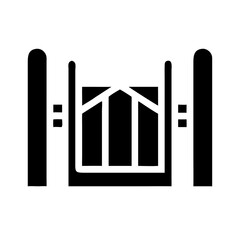 Obraz premium Gate Icon for Entrance, Security, and Architecture Design