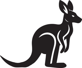 Stylized Kangaroo Silhouette Vector Illustration