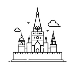 Fototapeta premium kremlin icon, kremlin vector illustration-simple illustration of kremlin, perfect for kremlin logos and icons