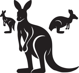 Stylized Kangaroo Silhouette Vector Illustration