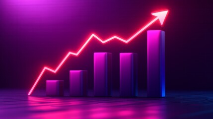 2026 Business Growth Chart: High-Tech Metrics Display with Glowing 2026 in a Modern Office - Ideal Stock Photo Concept with Room for Text