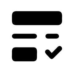 list check glyph  vector flat icon