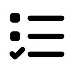 Obraz premium list check glyph vector flat icon