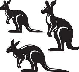 Stylized Kangaroo Silhouette Vector Illustration